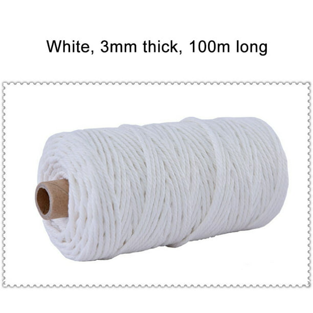 Cotton Rope Three Strands Hand Diy Thick Rice White Braided Decorative Cords